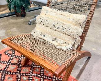 Wilderness Portable Lounge Chair - we have 3! Zimbabwe; Zambezi teak/woven yacht rope; 30.5"Lx24"Wx31.5"H; folds for easy storage and portability!