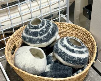 Felted wood baskets