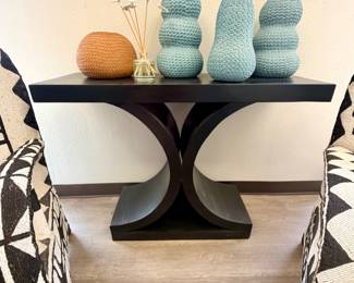 Black wood console table - 40"Wx30.5"Hx14"D