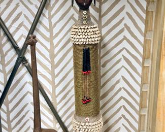 Nimji doll - beaded with shell accents on acrylic base