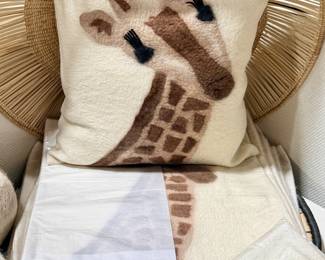Felted wool giraffe pillow covers