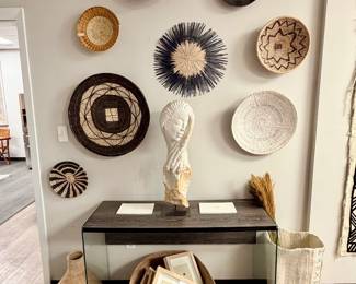 Gallery wall of baskets!