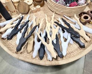 Small Wood carved antelope/kudu horns wall decor