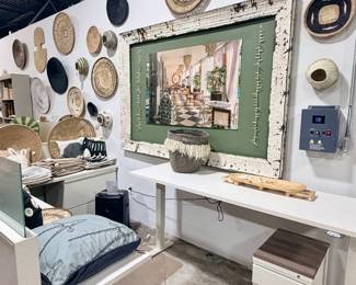 Gallery wall after gallery wall FULL of baskets, bowls and other decorative wall hangings!