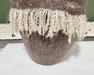 Mohair fringe wool basket