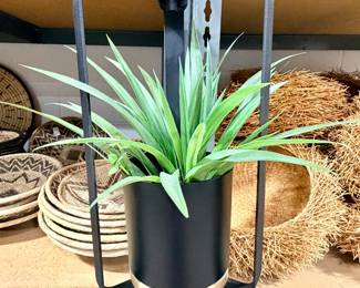 Hanging metal and wood planter - we have 2!