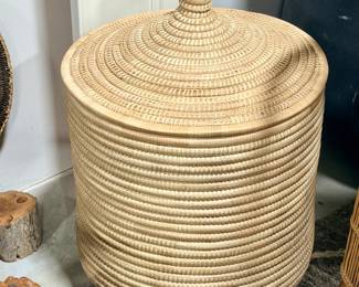 Lidded floor basket