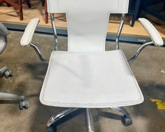 Leather office chair (swivels, on wheels)