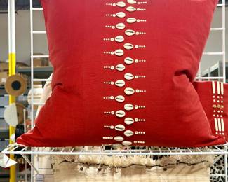 Cowrie Ileli Crimson pillow cover