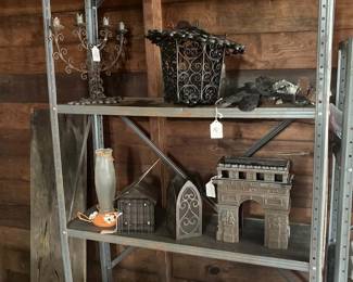 vintage iron c andelabra, hanging candle, iron Paris Arc D'Triomphe, candleholders