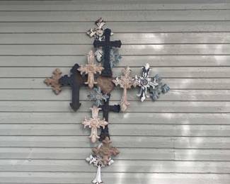 Crucifix art- several pieces and other religious and spiritual art