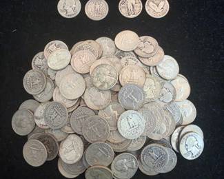 Collection of 90% Silver Washington and Standing Liberty Quarters