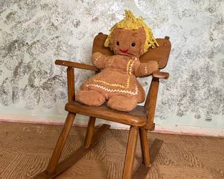 Vintage Doll Rocking Chair