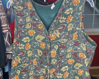 Vintage Floral Corduroy Vest