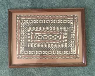 Framed Fijian Tapa Cloth (Masi)