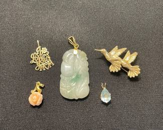 14k Gold Jewelry Pendants & Brooch