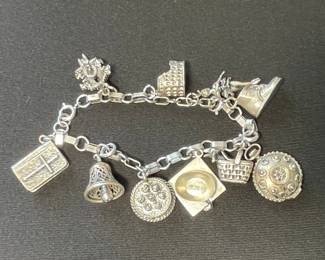 Sterling Silver Charm Bracelet Vintage
