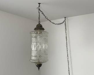 Vintage Cut Crystal Swag Pendant Lamp