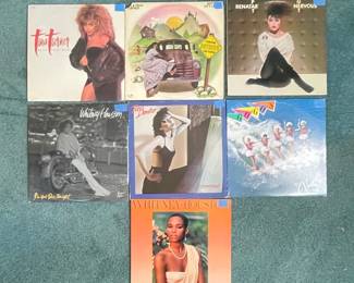 Vintage Pop and Rock Vinyl Record Collection - Featuring Tina Turner, Whitney Houston, Pat Benatar, and The Go-Go's