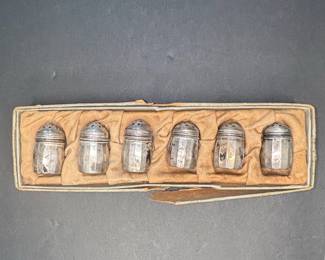 Sterling Silver Individual Salt and Pepper Shakers Set