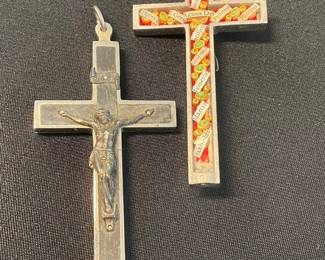 Hinged Reliquary Cross Pendant with Multiple Relics