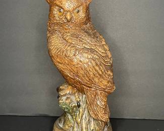 Vintage Chalkware Owl Figurine