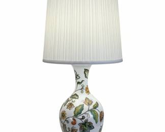 Vintage Italian Ceramic Floral Table Lamp (2)