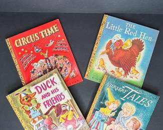 Little Golden Books: Circus Time, The Little Red Hen, Duck and His Friends, Nursery Tales