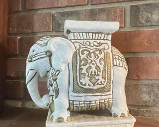 Hollywood Regency Ceramic Elephant Plant Stand