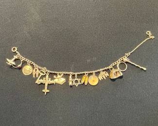 14K Gold Vintage Charm Bracelet