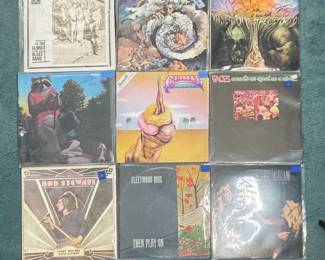 Vintage Rock and Blues Vinyl Record Collection with Signatures