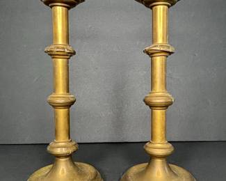 Vintage Brass Baluster Candlesticks