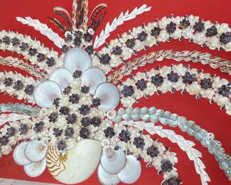 Vintage Mid-Century Folk Art Seashell Art 