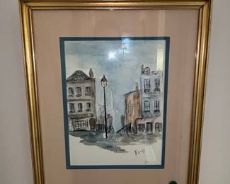 Paris Street Scene Watercolor