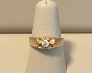 14k Gold and Diamond Clover Ring