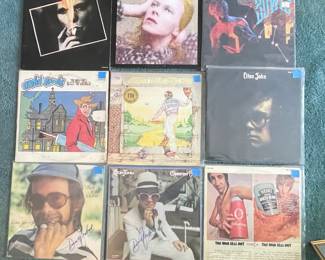 Vintage Elton John and David Bowie Vinyl Records