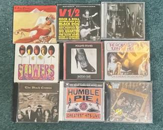 Collection of Classic Rock CDs including The Black Crowes, Humble Pie, and The Rolling Stones