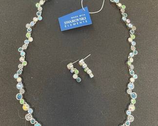 Swarovski Elements Crystal Necklace and Earring Set