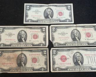 United States Red Seal Two Dollar Legal Tender Notes