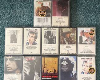 Vintage Bob Dylan and The Rolling Stones Cassette Tapes