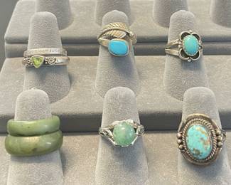 Sterling Silver and Stone Rings 