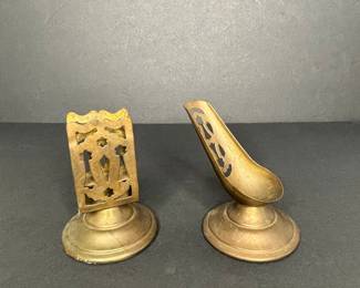 Vintage Brass Pipe Holder and Matchbox Holder