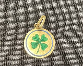18K Gold Four-Leaf Clover Pendant