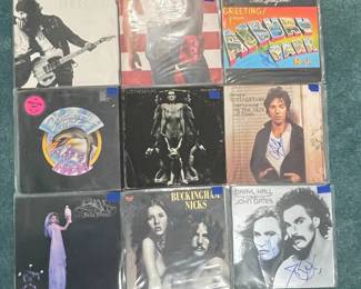 Autographed Vinyl Record Collection - Springsteen, Hall & Oates, Nicks, Fleetwood Mac