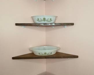 Glasbake Spring Blossom Green Casserole Dishes
