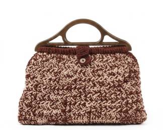 Vintage Crocheted Clutch with Lucite Handle