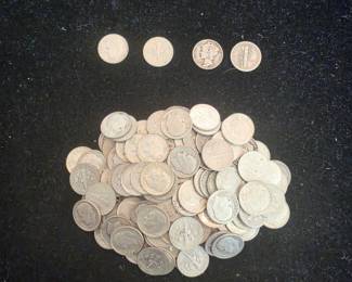 US Silver Mercury and Roosevelt Dimes Assortment