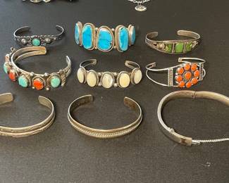 Natural Stone and Sterling Silver Bracelets