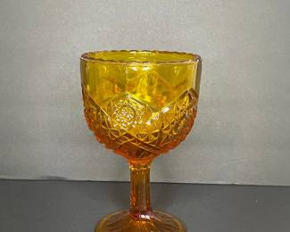 Tiara Glass Sandwich Amber Wine Goblet