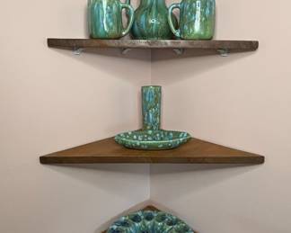 Hull Pottery Woodland Green Drip Glaze Ceramics